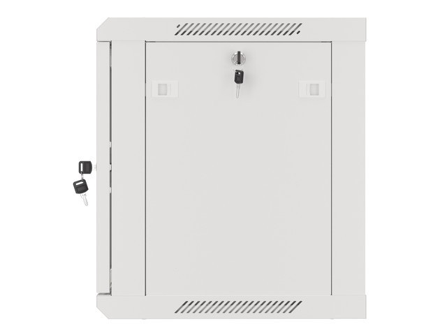Lanberg WF01-6606-10S 19" 9U SZÉL:600mm MÉLY:450mm MAG:512mm lapraszerelt üvegajtós szürke fali rack szekrény