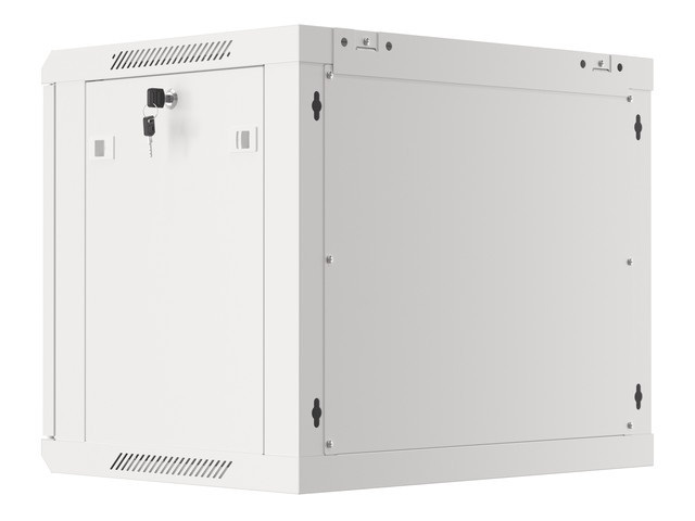 Lanberg WF01-6606-10S 19" 9U SZÉL:600mm MÉLY:450mm MAG:512mm lapraszerelt üvegajtós szürke fali rack szekrény