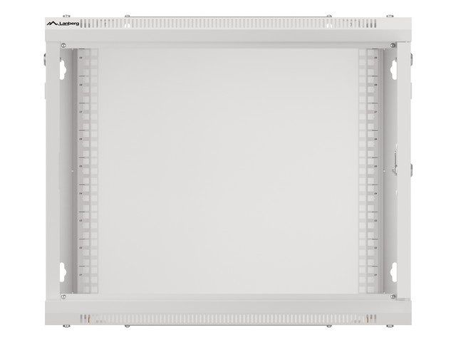 Lanberg WF01-6609-10S 19" 9U SZÉL:600mm MÉLY:600mm MAG:512mm lapraszerelt üvegajtós szürke fali rack szekrény