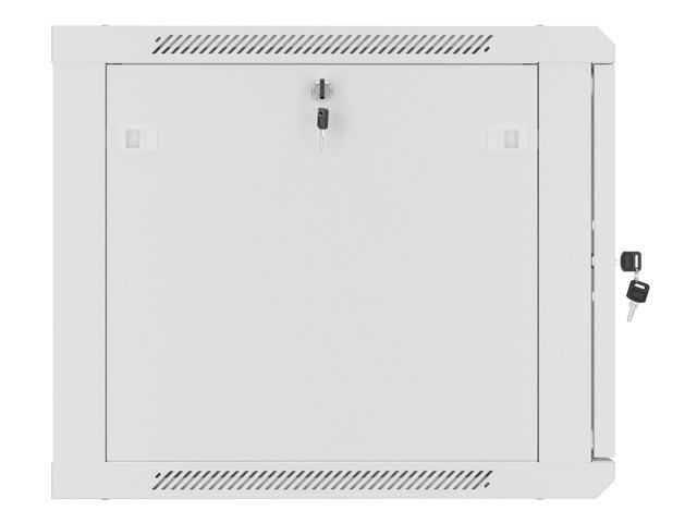 Lanberg WF01-6609-10S 19" 9U SZÉL:600mm MÉLY:600mm MAG:512mm lapraszerelt üvegajtós szürke fali rack szekrény