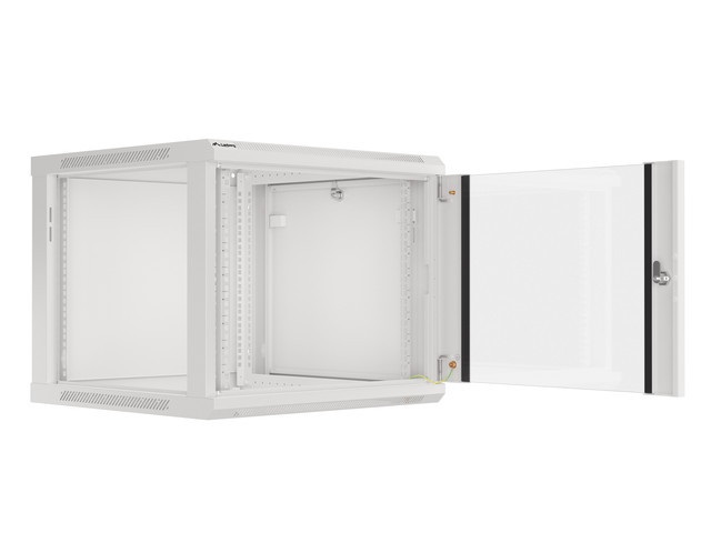 Lanberg WF01-6609-10S 19" 9U SZÉL:600mm MÉLY:600mm MAG:512mm lapraszerelt üvegajtós szürke fali rack szekrény