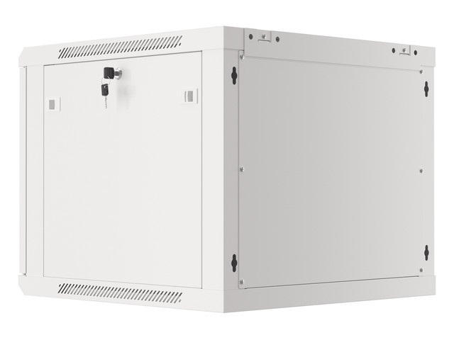 Lanberg WF01-6609-10S 19" 9U SZÉL:600mm MÉLY:600mm MAG:512mm lapraszerelt üvegajtós szürke fali rack szekrény
