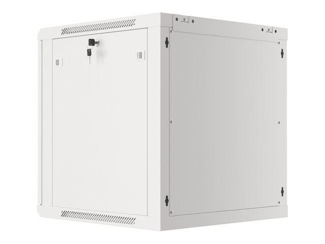 Lanberg WF01-6612-10S 19" 12U SZÉL:600mm MÉLY:600mm MAG:645mm lapraszerelt üvegajtós szürke fali rack szekrény