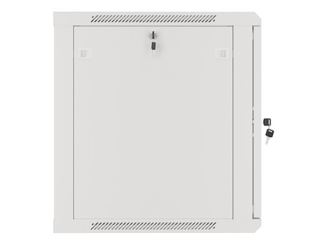 Lanberg WF01-6612-10S 19" 12U SZÉL:600mm MÉLY:600mm MAG:645mm lapraszerelt üvegajtós szürke fali rack szekrény