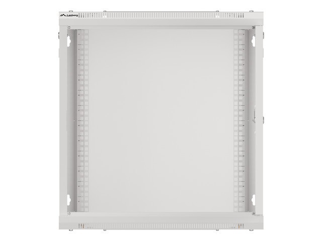 Lanberg WF01-6612-10S 19" 12U SZÉL:600mm MÉLY:600mm MAG:645mm lapraszerelt üvegajtós szürke fali rack szekrény