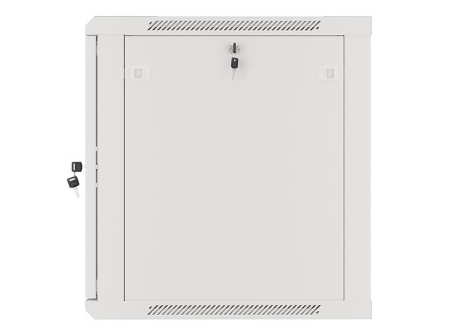 Lanberg WF01-6612-10S 19" 12U SZÉL:600mm MÉLY:600mm MAG:645mm lapraszerelt üvegajtós szürke fali rack szekrény