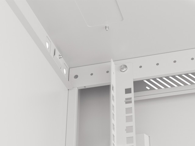 Lanberg WF01-6612-10S 19" 12U SZÉL:600mm MÉLY:600mm MAG:645mm lapraszerelt üvegajtós szürke fali rack szekrény