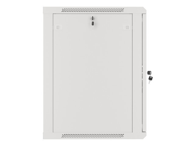 Lanberg WF01-6615-10S 19" 15U SZÉL:600mm MÉLY:600mm MAG:774mm lapraszerelt üvegajtós szürke fali rack szekrény