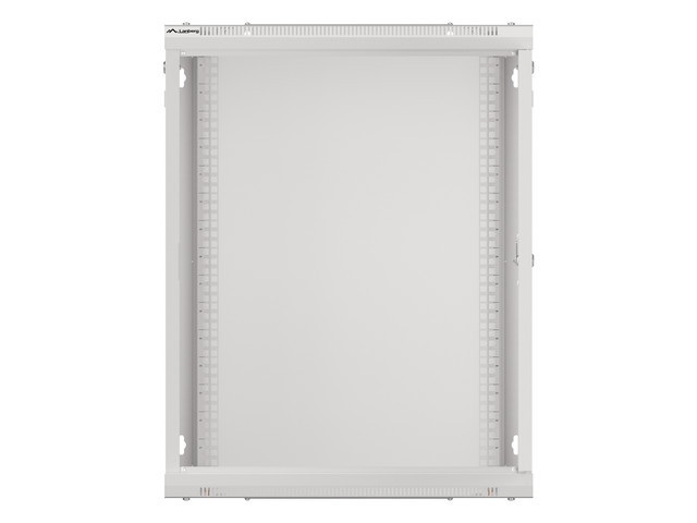 Lanberg WF01-6615-10S 19" 15U SZÉL:600mm MÉLY:600mm MAG:774mm lapraszerelt üvegajtós szürke fali rack szekrény