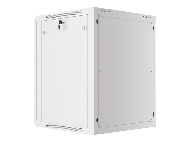 Lanberg WF01-6615-10S 19" 15U SZÉL:600mm MÉLY:600mm MAG:774mm lapraszerelt üvegajtós szürke fali rack szekrény