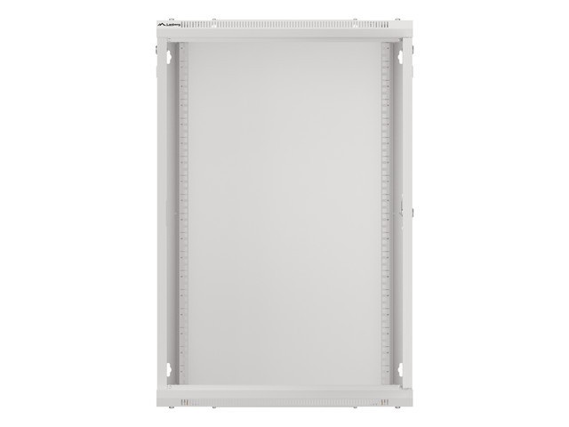 Lanberg WF01-6618-10S 19" 18U SZÉL:600mm MÉLY:600mm MAG:907mm lapraszerelt üvegajtós szürke fali rack szekrény
