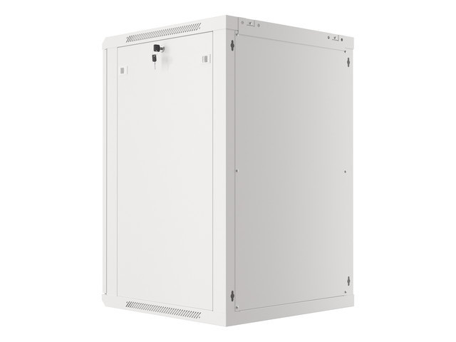 Lanberg WF01-6618-10S 19" 18U SZÉL:600mm MÉLY:600mm MAG:907mm lapraszerelt üvegajtós szürke fali rack szekrény
