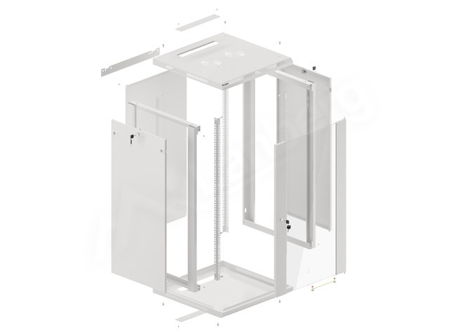 Lanberg WF01-6622-10S 19" 22U SZÉL:600mm MÉLY:600mm MAG:1085mm lapraszerelt üvegajtós szürke fali rack szekrény
