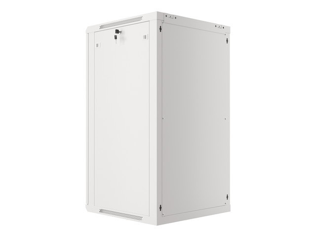Lanberg WF01-6622-10S 19" 22U SZÉL:600mm MÉLY:600mm MAG:1085mm lapraszerelt üvegajtós szürke fali rack szekrény