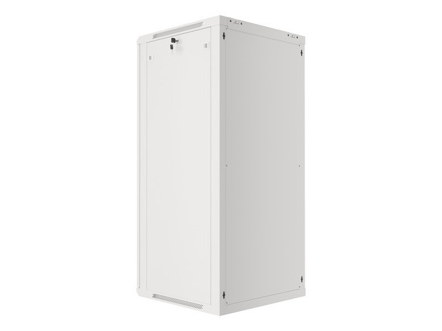 Lanberg WF01-6627-10S 19" 27U SZÉL:600mm MÉLY:600mm MAG:1307mm lapraszerelt üvegajtós szürke fali rack szekrény
