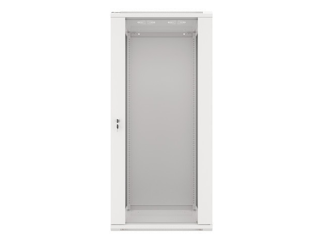 Lanberg WF01-6627-10S 19" 27U SZÉL:600mm MÉLY:600mm MAG:1307mm lapraszerelt üvegajtós szürke fali rack szekrény