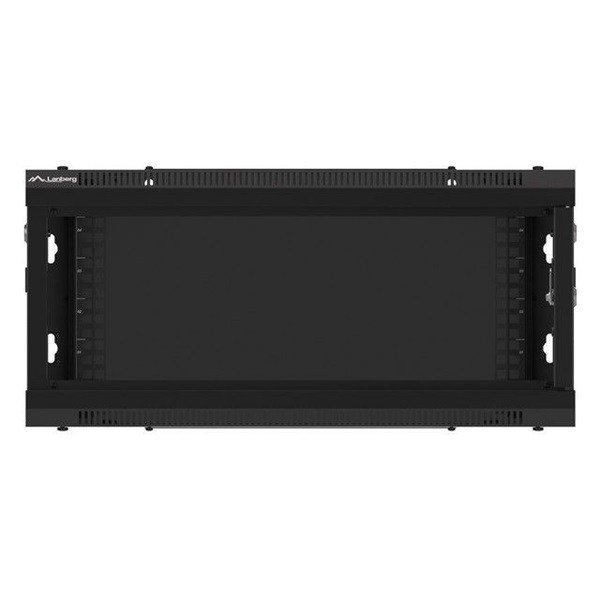 Lanberg WF01-6404-10B 19" 4U SZÉL:600mm MÉLY:450mm MAG:290mm lapraszerelt üvegajtós fekete fali rack szekrény