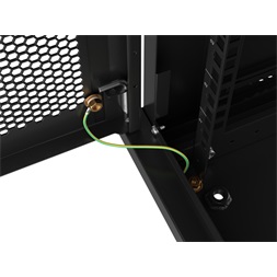 Lanberg WF01-6404-23B 19" 4U SZÉL:600mm MÉLY:450mm MAG:512mm lapraszerelt perforált ajtós fekete fali rack szekrény