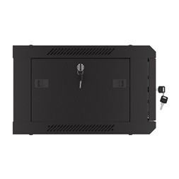 Lanberg WF01-6404-23B 19" 4U SZÉL:600mm MÉLY:450mm MAG:512mm lapraszerelt perforált ajtós fekete fali rack szekrény