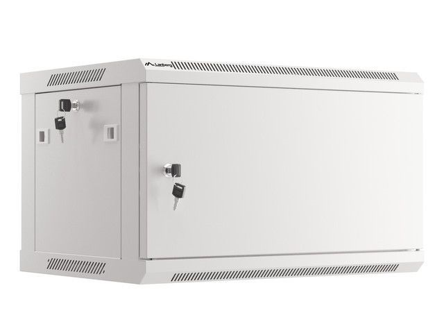 Lanberg WF01-6406-00S 19" 6U SZÉL:600mm MÉLY:450mm MAG:600mm lapraszerelt fémajtós szürke fali rack szekrény