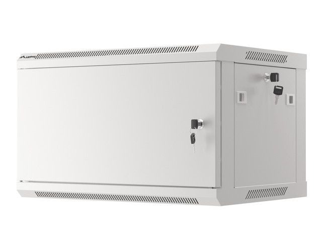 Lanberg WF01-6406-00S 19" 6U SZÉL:600mm MÉLY:450mm MAG:600mm lapraszerelt fémajtós szürke fali rack szekrény