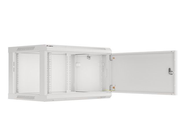 Lanberg WF01-6406-00S 19" 6U SZÉL:600mm MÉLY:450mm MAG:600mm lapraszerelt fémajtós szürke fali rack szekrény