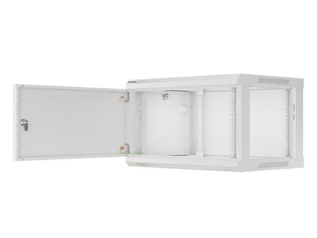 Lanberg WF01-6406-00S 19" 6U SZÉL:600mm MÉLY:450mm MAG:600mm lapraszerelt fémajtós szürke fali rack szekrény