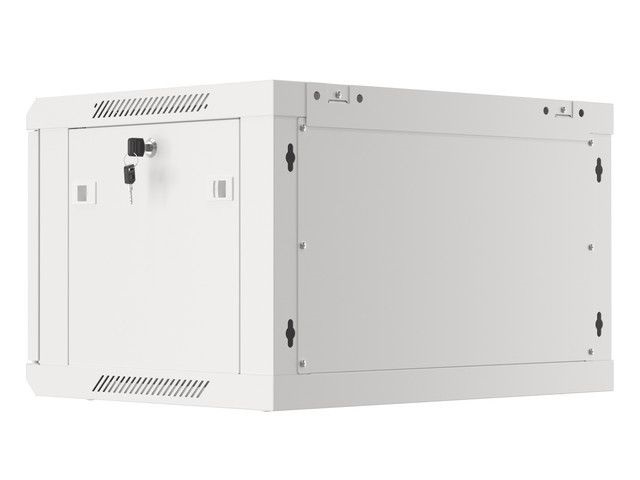 Lanberg WF01-6406-00S 19" 6U SZÉL:600mm MÉLY:450mm MAG:600mm lapraszerelt fémajtós szürke fali rack szekrény