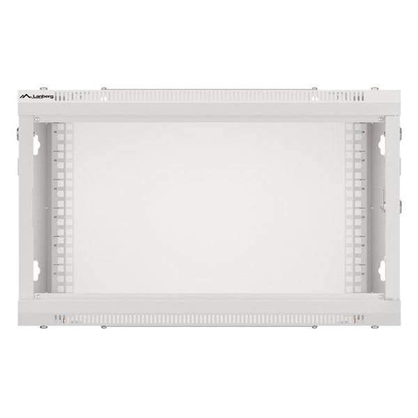 Lanberg WF01-6406-00S 19" 6U SZÉL:600mm MÉLY:450mm MAG:600mm lapraszerelt fémajtós szürke fali rack szekrény
