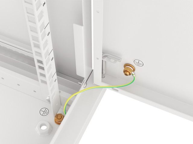 Lanberg WF01-6406-00S 19" 6U SZÉL:600mm MÉLY:450mm MAG:600mm lapraszerelt fémajtós szürke fali rack szekrény