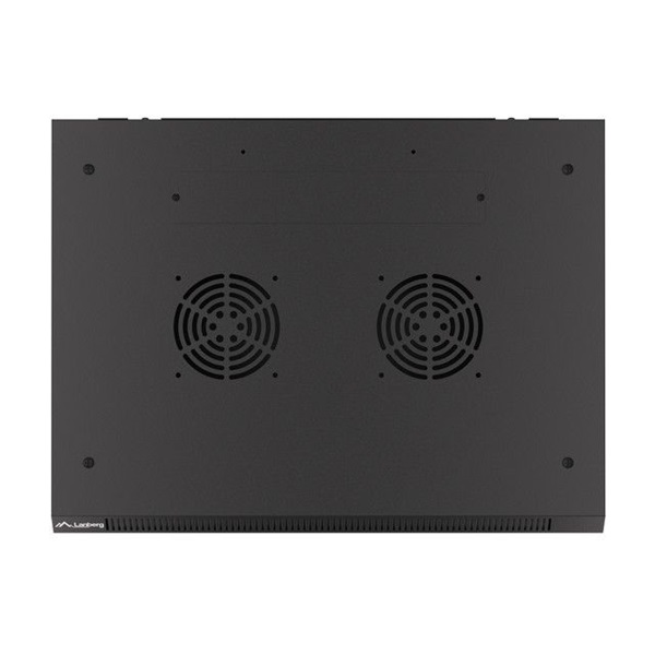 Lanberg WF01-6406-10B 19" 6U SZÉL:600mm MÉLY:450mm MAG:379mm lapraszerelt üvegajtós fekete fali rack szekrény