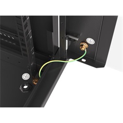 Lanberg WF01-6406-10B 19" 6U SZÉL:600mm MÉLY:450mm MAG:379mm lapraszerelt üvegajtós fekete fali rack szekrény