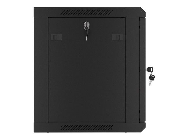 Lanberg WF01-6409-00B 19" 9U SZÉL:600mm MÉLY:450mm MAG:512mm lapraszerelt fémajtós fekete fali rack szekrény