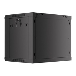 Lanberg WF01-6409-00B 19" 9U SZÉL:600mm MÉLY:450mm MAG:512mm lapraszerelt fémajtós fekete fali rack szekrény