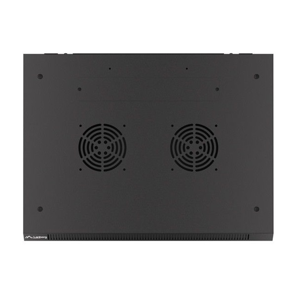Lanberg WF01-6409-00B 19" 9U SZÉL:600mm MÉLY:450mm MAG:512mm lapraszerelt fémajtós fekete fali rack szekrény