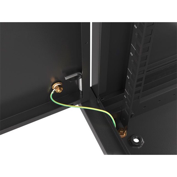 Lanberg WF01-6409-00B 19" 9U SZÉL:600mm MÉLY:450mm MAG:512mm lapraszerelt fémajtós fekete fali rack szekrény