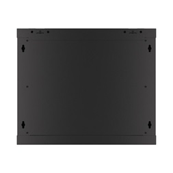 Lanberg WF01-6409-10B 19" 9U SZÉL:600mm MÉLY:450mm MAG:512mm lapraszerelt üvegajtós fekete fali rack szekrény