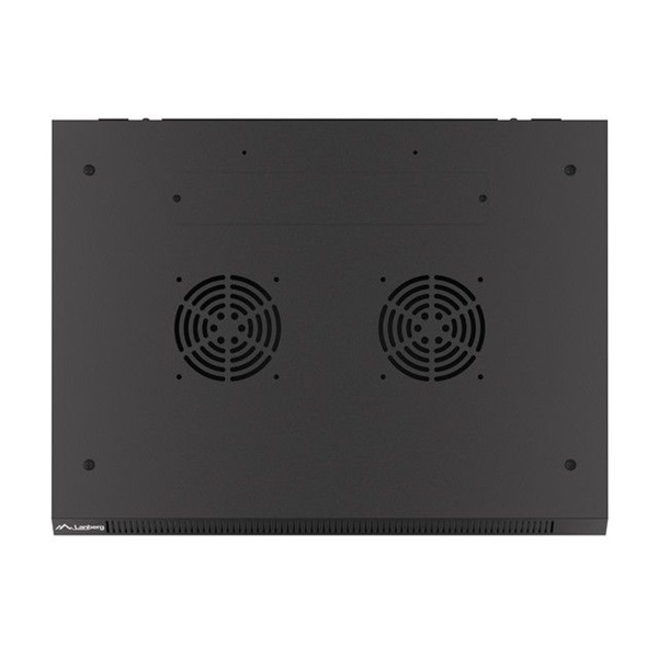 Lanberg WF01-6409-10B 19" 9U SZÉL:600mm MÉLY:450mm MAG:512mm lapraszerelt üvegajtós fekete fali rack szekrény