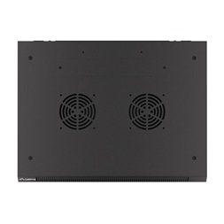 Lanberg WF01-6409-10B 19" 9U SZÉL:600mm MÉLY:450mm MAG:512mm lapraszerelt üvegajtós fekete fali rack szekrény
