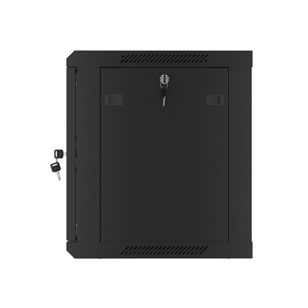 Lanberg WF01-6409-23B 19" 9U SZÉL:600mm MÉLY:450mm MAG:512mm lapraszerelt perforált ajtós fekete fali rack szekrény