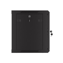 Lanberg WF01-6409-23B 19" 9U SZÉL:600mm MÉLY:450mm MAG:512mm lapraszerelt perforált ajtós fekete fali rack szekrény