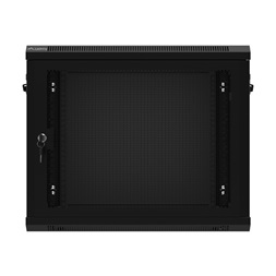 Lanberg WF01-6409-23B 19" 9U SZÉL:600mm MÉLY:450mm MAG:512mm lapraszerelt perforált ajtós fekete fali rack szekrény