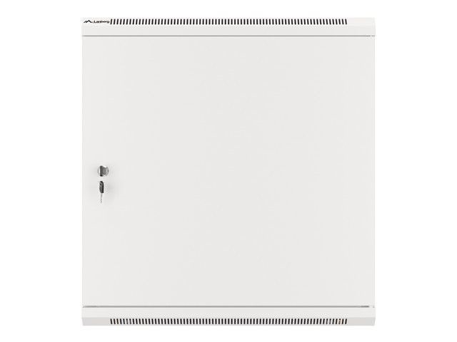 Lanberg WF01-6412-00S 19" 12U SZÉL:600mm MÉLY:450mm MAG:645mm lapraszerelt fémajtós szürke fali rack szekrény