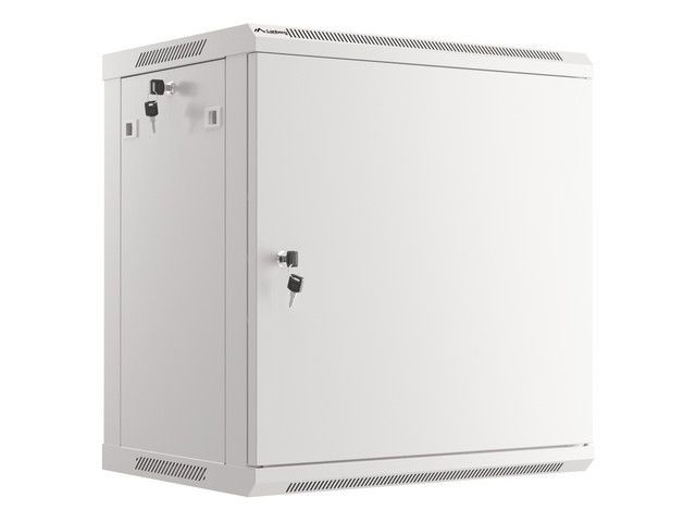 Lanberg WF01-6412-00S 19" 12U SZÉL:600mm MÉLY:450mm MAG:645mm lapraszerelt fémajtós szürke fali rack szekrény