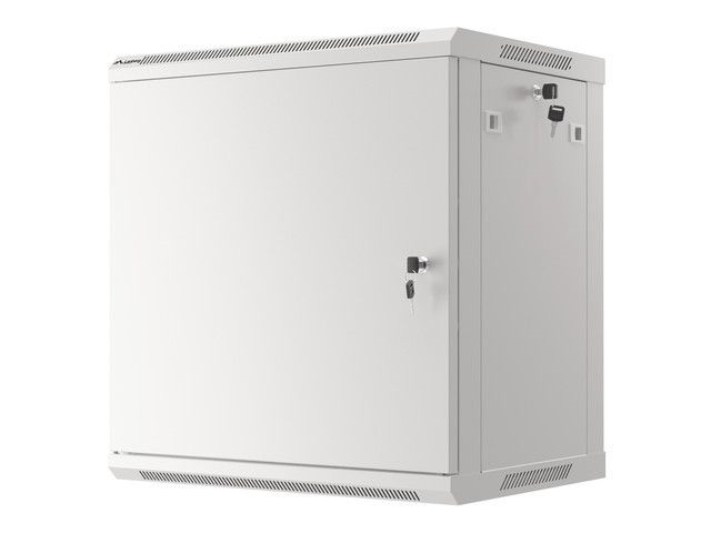 Lanberg WF01-6412-00S 19" 12U SZÉL:600mm MÉLY:450mm MAG:645mm lapraszerelt fémajtós szürke fali rack szekrény