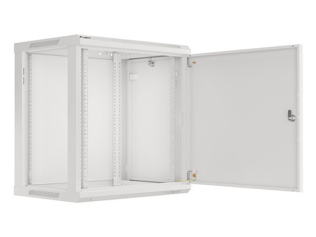 Lanberg WF01-6412-00S 19" 12U SZÉL:600mm MÉLY:450mm MAG:645mm lapraszerelt fémajtós szürke fali rack szekrény