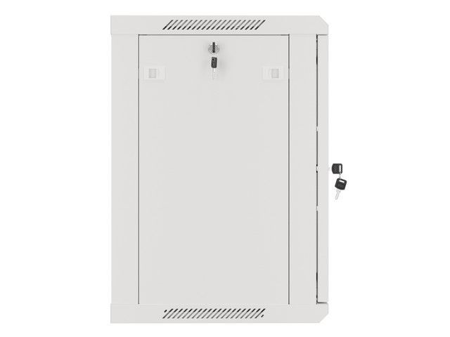 Lanberg WF01-6412-00S 19" 12U SZÉL:600mm MÉLY:450mm MAG:645mm lapraszerelt fémajtós szürke fali rack szekrény