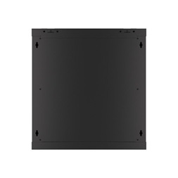 Lanberg WF01-6412-10B 19" 12U SZÉL:600mm MÉLY:450mm MAG:640mm lapraszerelt üvegajtós fekete fali rack szekrény