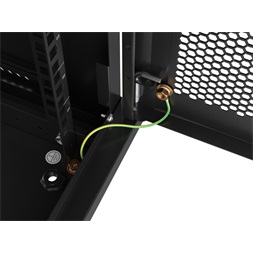 Lanberg WF01-6412-23B 19" 12U SZÉL:600mm MÉLY:450mm MAG:512mm lapraszerelt perforált ajtós fekete fali rack szekrény