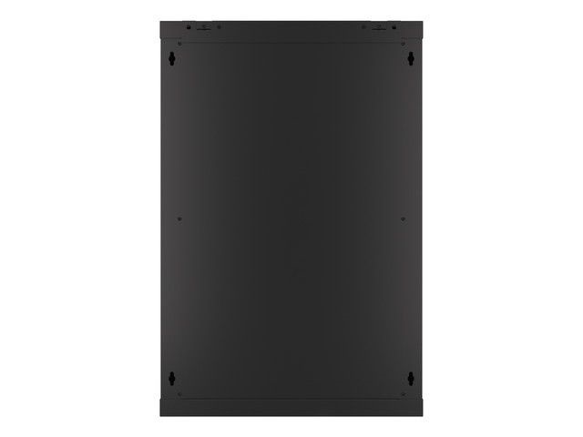 Lanberg WF01-6418-10B 19" 18U SZÉL:600mm MÉLY:450mm MAG:907mm lapraszerelt üvegajtós fekete fali rack szekrény